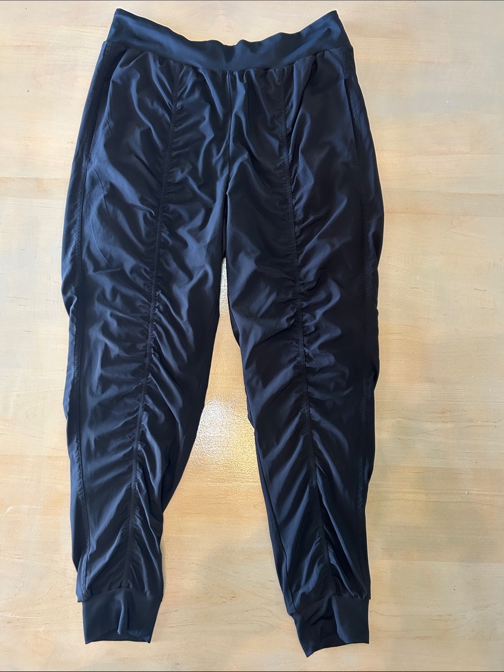 Joe Fresh Black Ruched Jogger Pants
